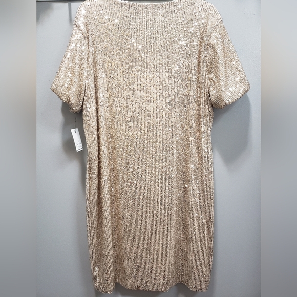 Ophelia Roe NWT Tiny Sequin Covered Rose Gold Dress, Small - Picture 2 of 7